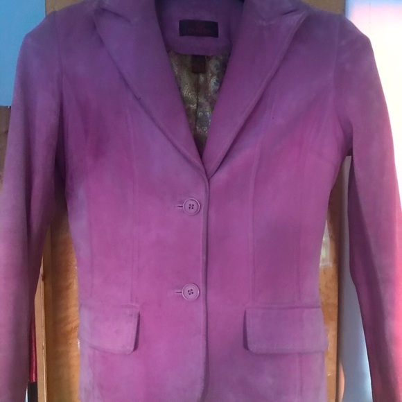 Darnier suede leather pink jacket size S - Picture 2 of 4